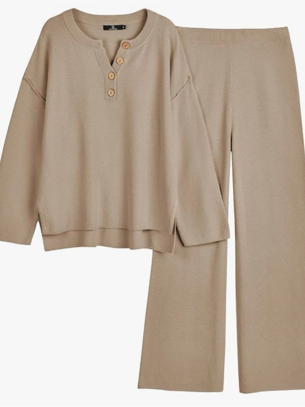 Cozy Button Henley 2 piece set